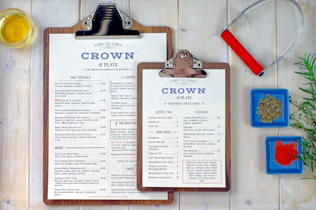restaurant menus