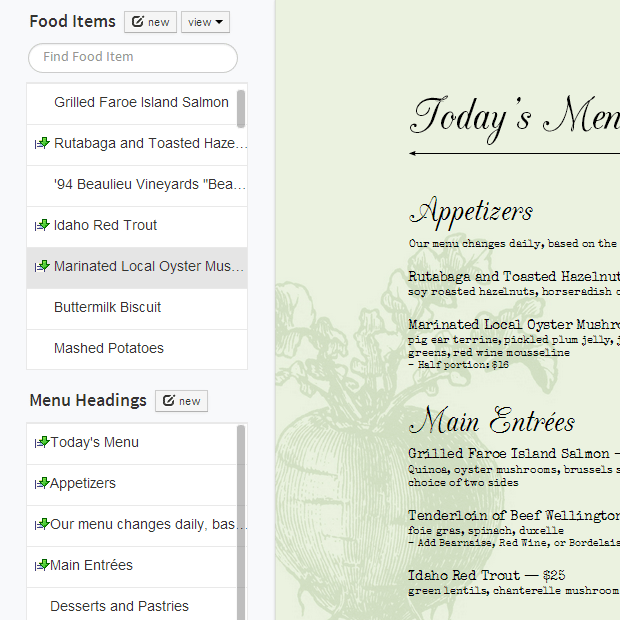 make menu online card How your Restaurant make to Menu, · Menu iMenuPro a Change