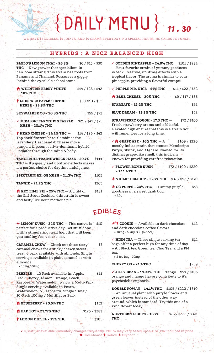 Salon Menu Templates