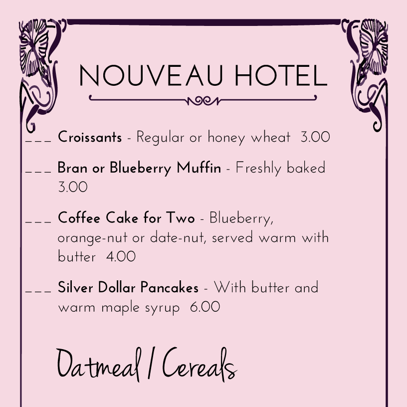 menu example