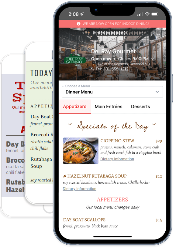 QR Menus. Contactless QR code menu creator for your restaurant